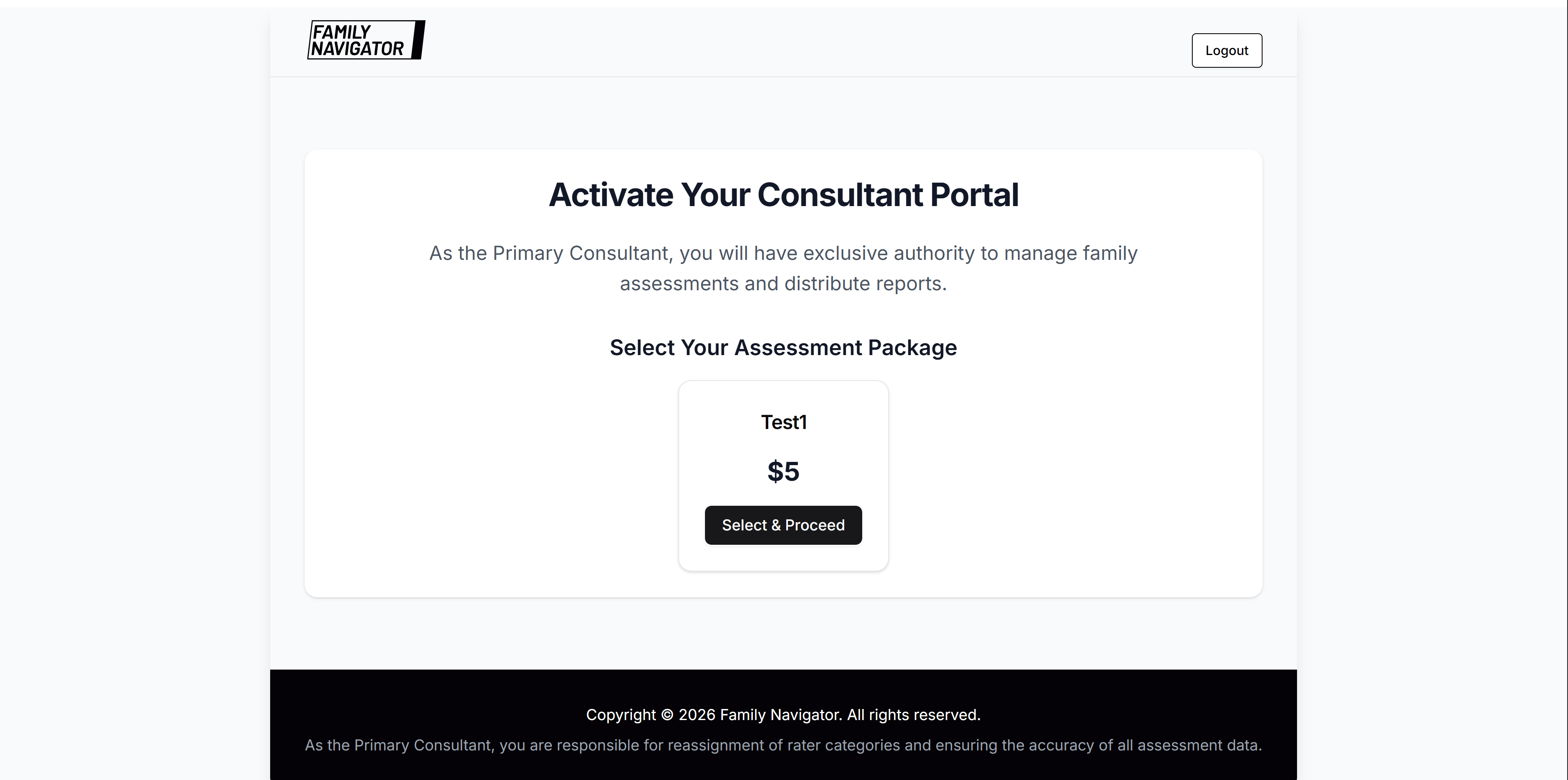 Account Activation page