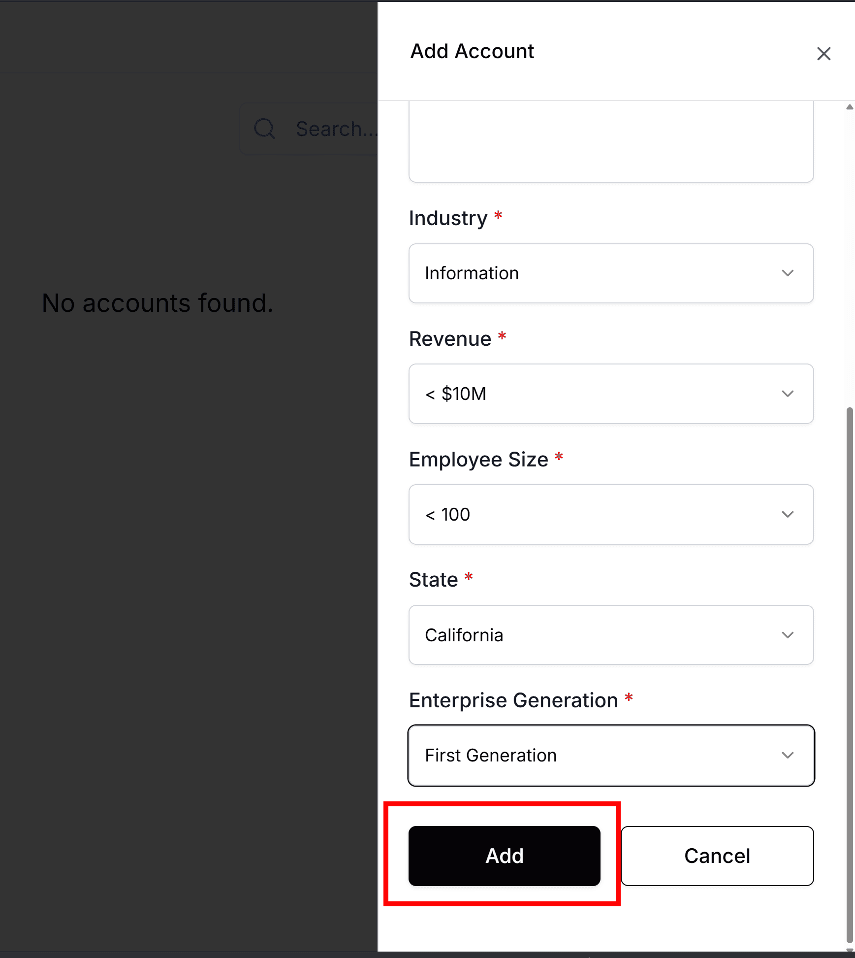 Account created successfully