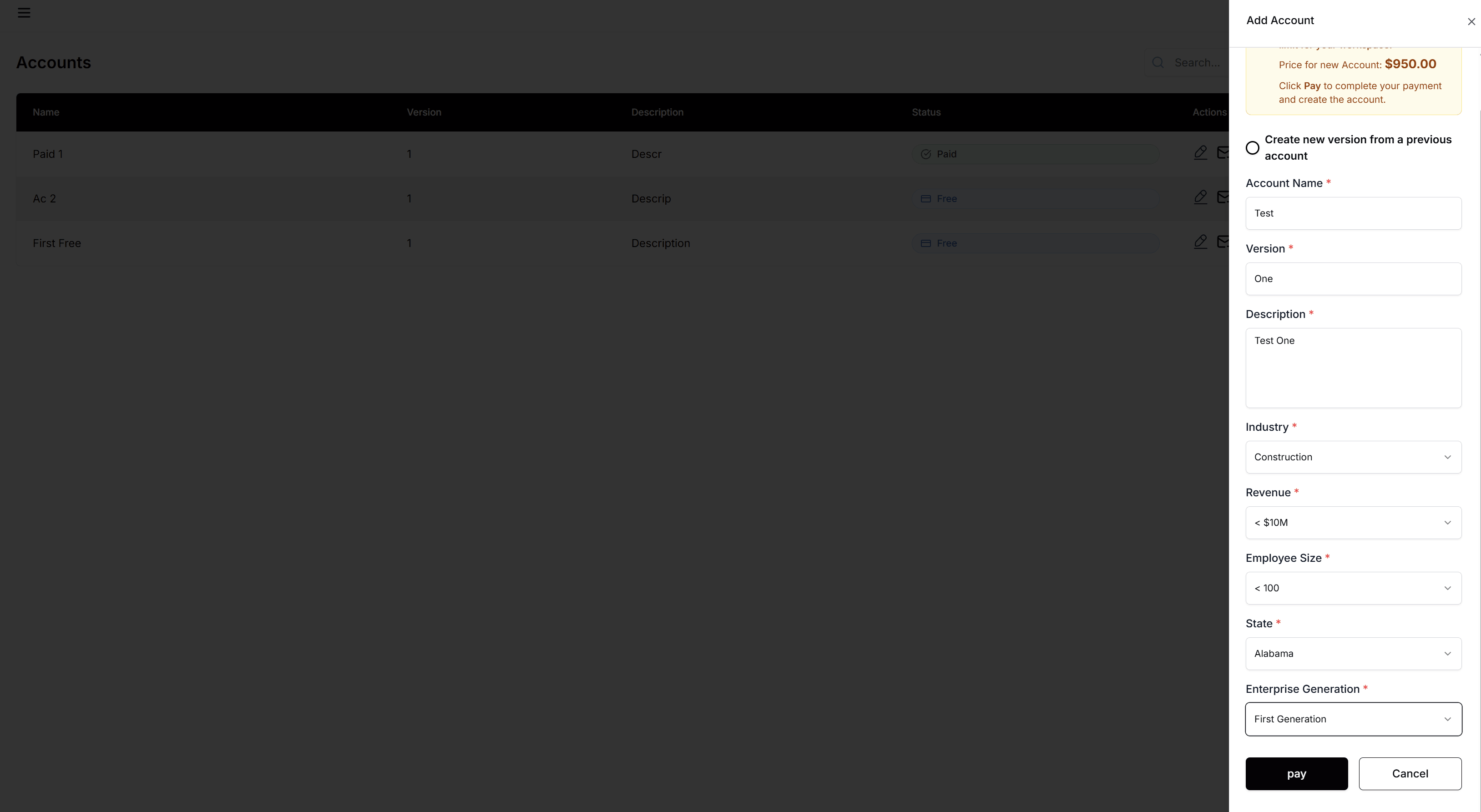 Form submitted - redirect to Stripe