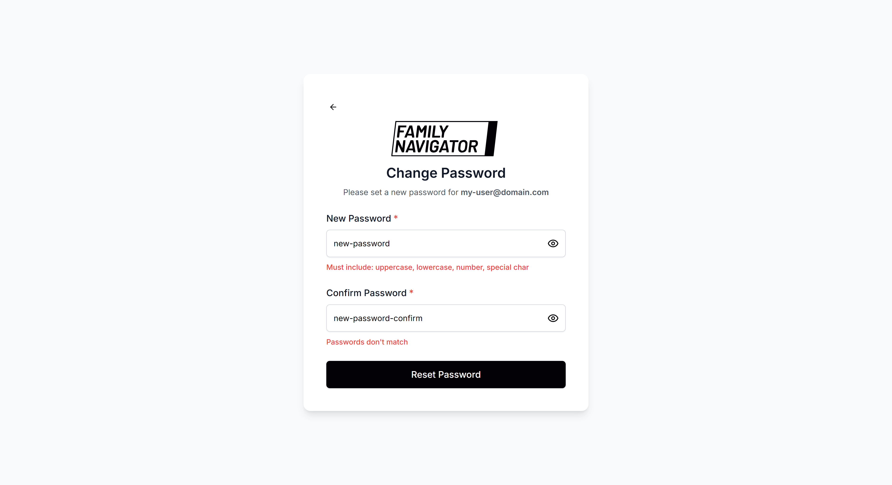 Confirm password field