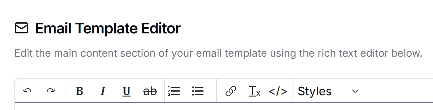 Rich text editor toolbar
